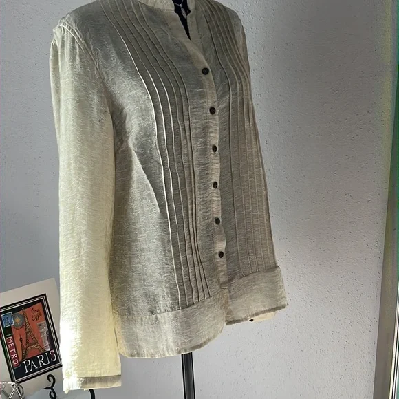 Cold water Creek woman’s Blouse small Color Cream - Picture 6 of 10